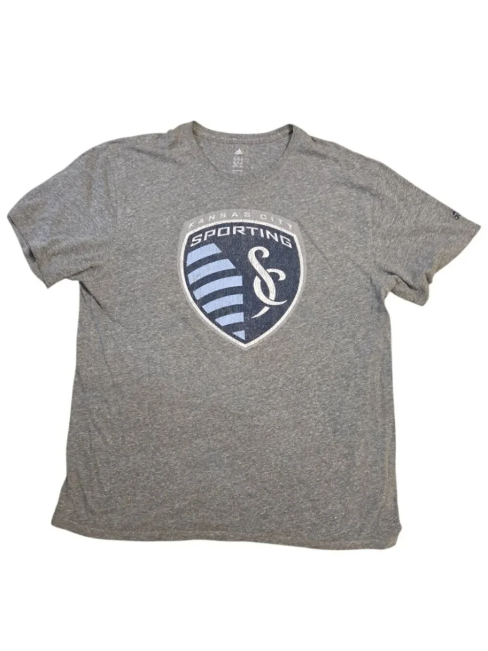 Adidas Kansas City Sporting 2XL Heather Gray T Shirt Soccer Team KC